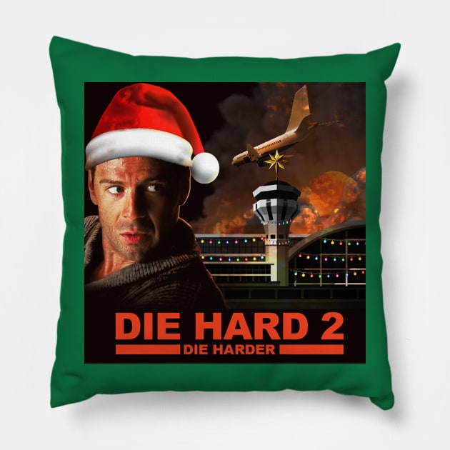 Die Hard 2 Christmas Design Pillow by 3 Guys and a Flick