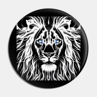 BLACK AND WHITE LION GOD Pin