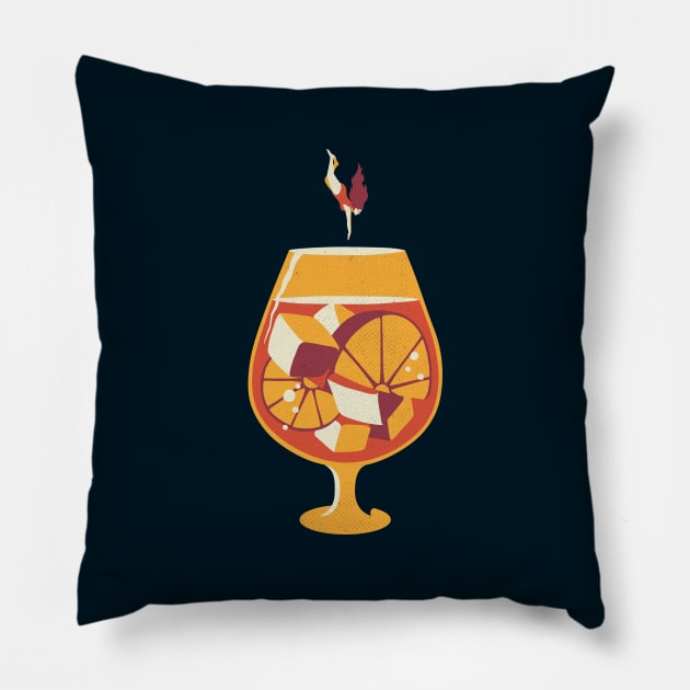 Aperol Spritz Dive In Summer Design Lady by Tobe Fonseca Pillow by Tobe_Fonseca