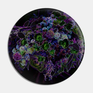 Black Panther Art - Flower Bouquet with Glowing Edges 10 Pin