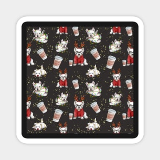 Christmas Westies black pattern Magnet