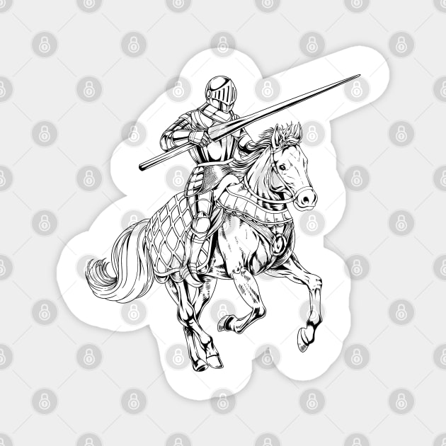 Medieval Knight on Horseback - Joust Magnet by Modern Medieval Design