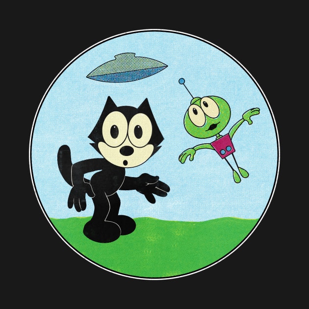 Felix the Cat and Flying Martian by The Rochellean