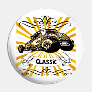 Car in vintage classic look gift idea Pin