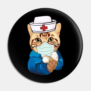 Strong Cat Is Wearing Mask Face Anti Virus 2020 Pin