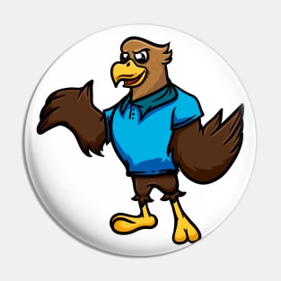 Cute Anthropomorphic Human-like Cartoon Character Peregrine Falcon in Clothes Pin