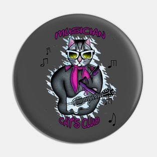 Street musician cat / Musician Cats Club Pin