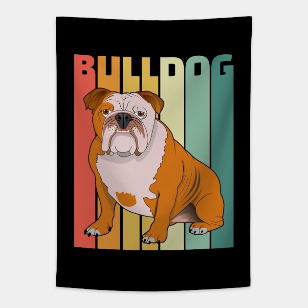 English Bulldog - English Bulldog Retro Tapestry by Kudostees