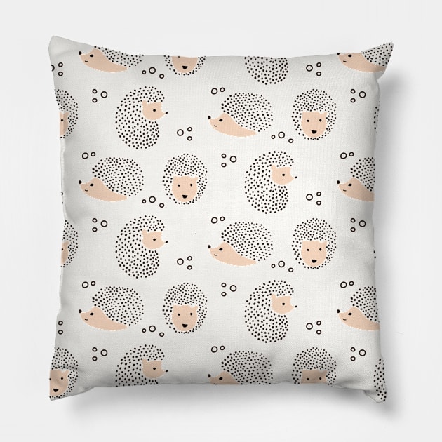 Cute Hedgehogs Pillow by edwardechoblue