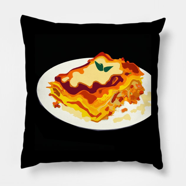 Lasagna Comic Style Pillow by Imutobi