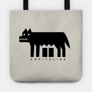 Minimalist design of Capitoline Wolf. Art in black ink Tote