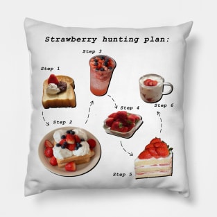 Strawberry Hunting Plan Pillow