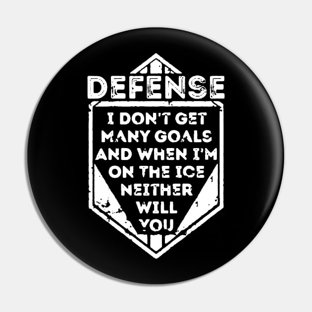 Kids Ice Hockey Funny Defense Pin by Armangedonart