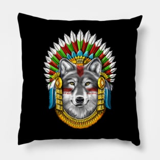 Wolf Aztec Warrior Pillow