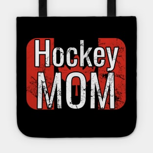 Hockey Mom with Distressed Canada Flag Design Tote