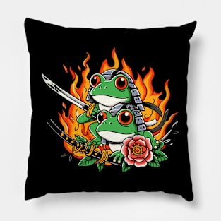 Fired Samurai Frog Pillow