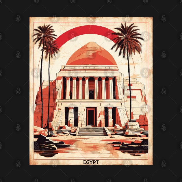 Abydos Temple Egypt Vintage Poster Tourism by TravelersGems