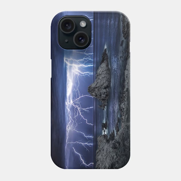 Lightning over Sugarloaf Rock Phone Case by paulmp