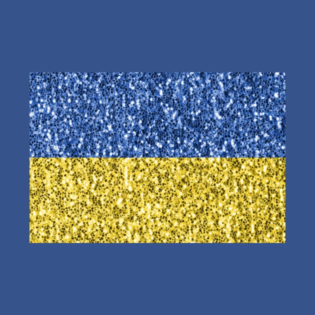 Blue yellow Ukraine flag glitter faux sparkles by PLdesign