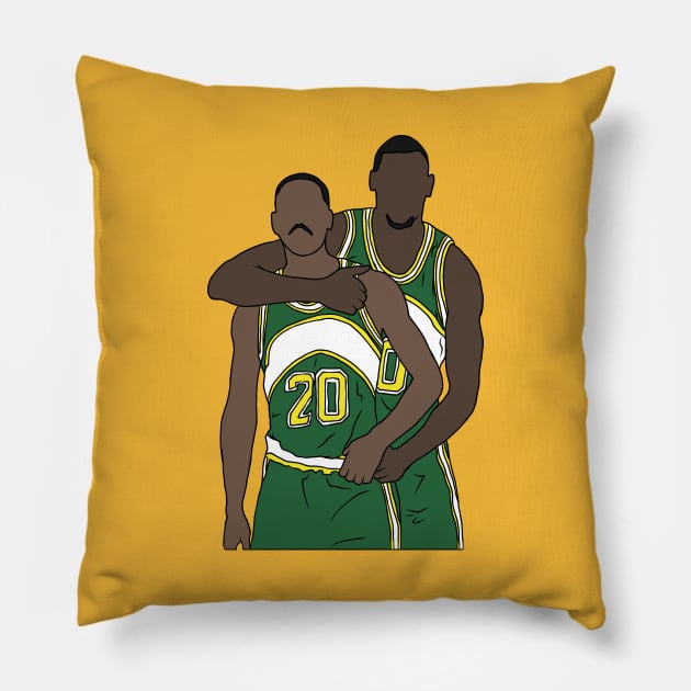 Gary Payton And Shawn Kemp Pillow by rattraptees