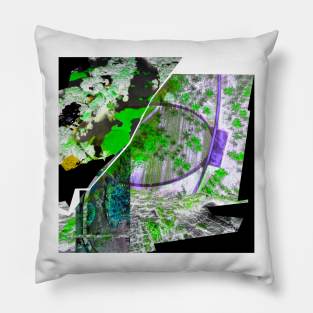 the wetland park in mangrove city urban ecopop collage art Pillow