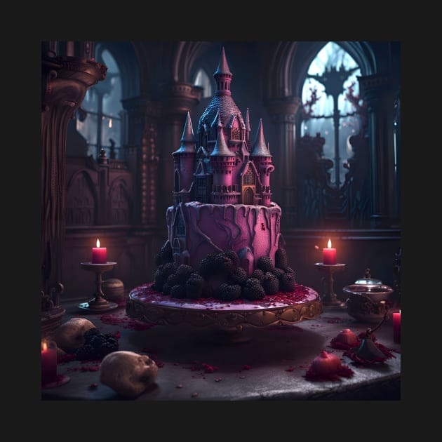 Horror Castle Gothic Cake by SmartPufferFish