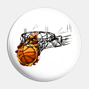 basketball goal on flame Pin