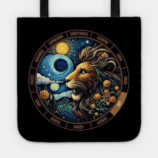 ZODIAC Leo - Astrological LEO - LEO - ZODIAC sign - Van Gogh style - 10 Tote