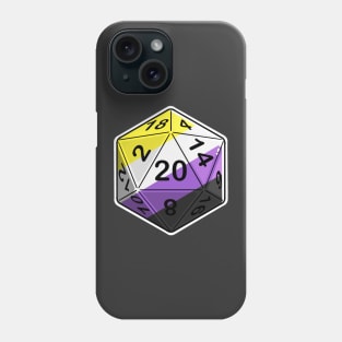 Nonbinary Pride d20 Phone Case