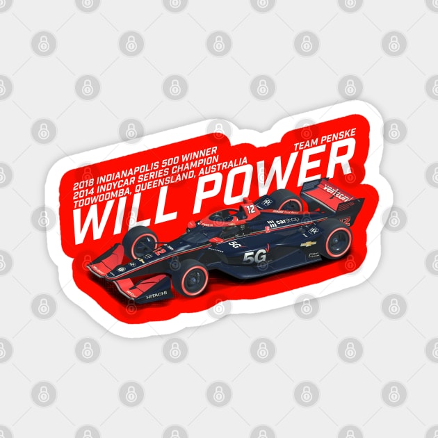 Will Power 2021 (white) Magnet by Sway Bar Designs