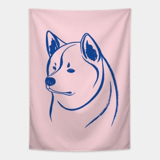 Akita Inu (Pink and Blue) Tapestry