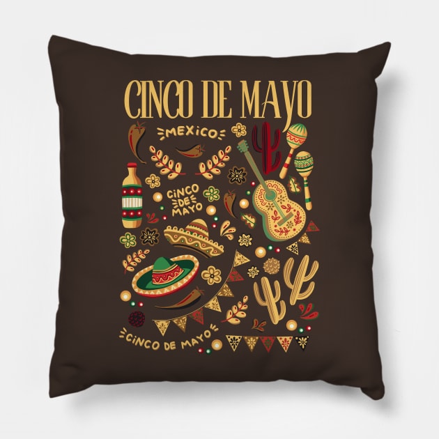 Cinco de mayo Pillow by LionKingShirts