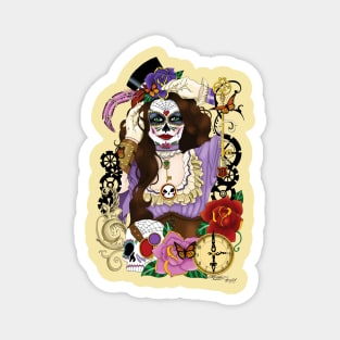 Steampunk Sugar Skull Magnet