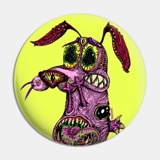 Scared Dog Pin