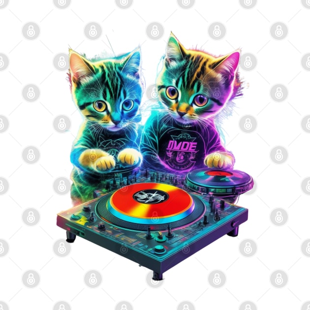 2 Musical Kitten DJs by masksutopia