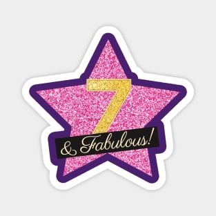 7th Birthday Gifts Women Fabulous - Pink Gold Magnet