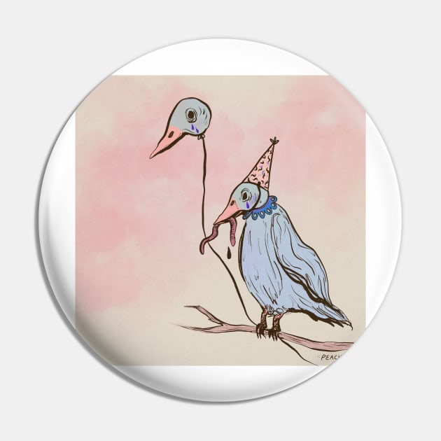 Sad bird Pin by Peach Melt