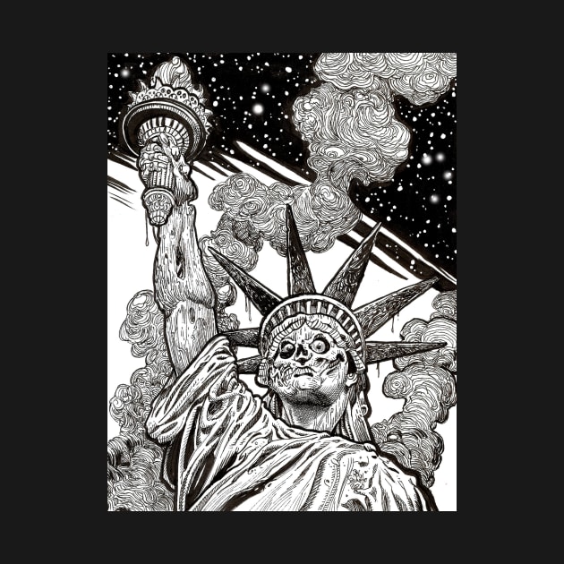 Undead Statue of Liberty B+W by rsacchetto