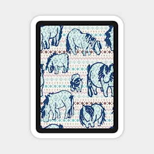 Fairisle Shetland Ponies - Blue Magnet