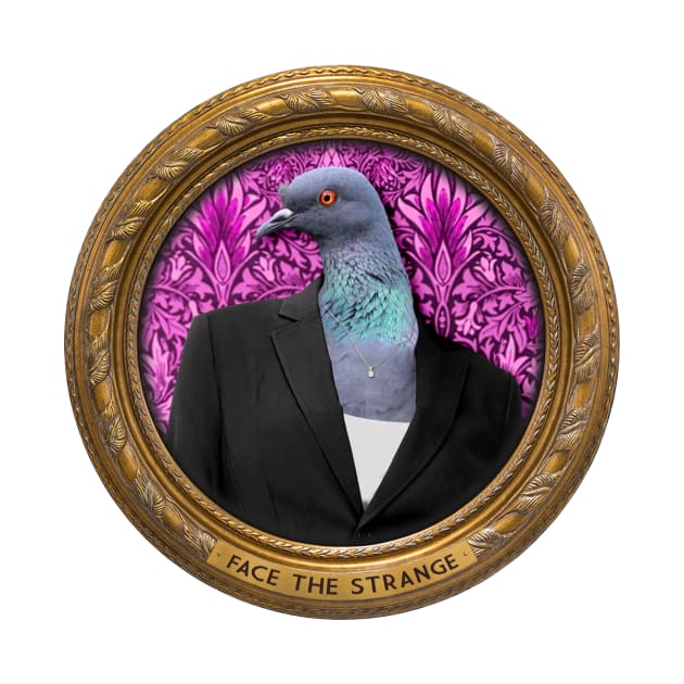 Purple Pigeon Lady in Vintage Frame by FaceTheStrange