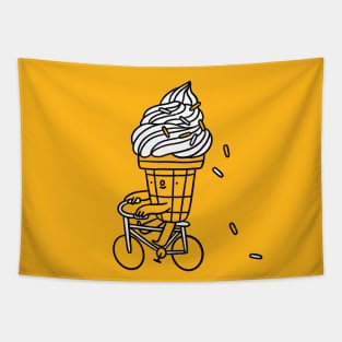 Ice cream riding a bicycle Tapestry