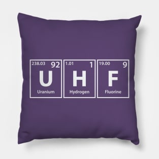 Uhf (U-H-F) Periodic Elements Spelling Pillow