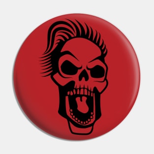 Screaming Skull in Red Circle Pin