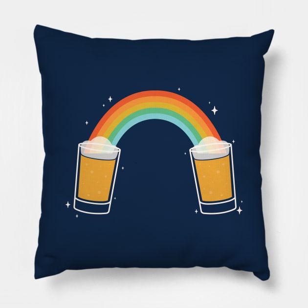 Beer Rainbow Pillow by LoverlyPrints