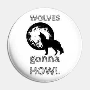 Howling Wolf and Full Moon Pin