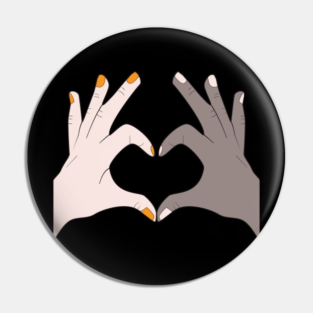 Hands Making Heart Shape Love Sign Language Valentine's Day Pin by Okuadinya