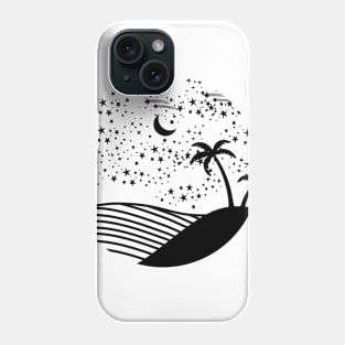 Night on a tropical island (black) Phone Case