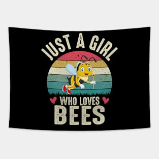 Just a Girl Who Loves Bees Gifts Funny Bees Lovers Presents Tapestry