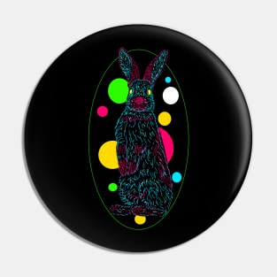 Colorful Easter bunny Pin