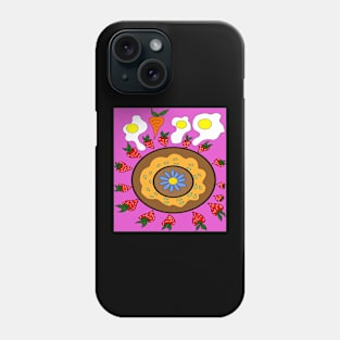 breakfast donut strawberry love Phone Case